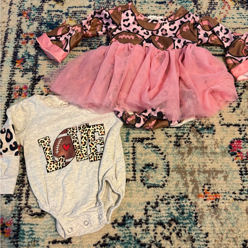Pink and Brown Football Tutu Outfit